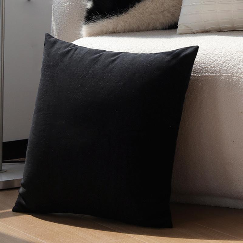 

Modern Simple Black and White Pillow, Light Luxury Retro Waist Pillow, Living Room Sofa Pillow, Bedroom Bedside Cushion Cover with Core [Pillowcase only]