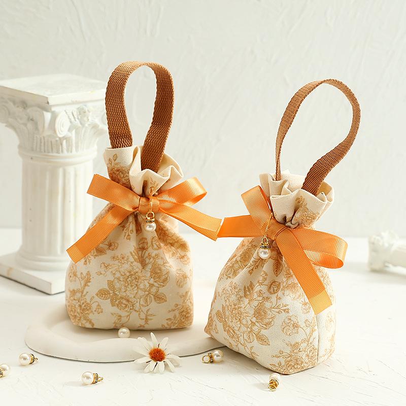 10pcs Wedding Candy Bags Gifts Packaging Boxes Wrapping Pouch Handheld Gift Bag Candy Bag Wedding Party Event Festive Supplies