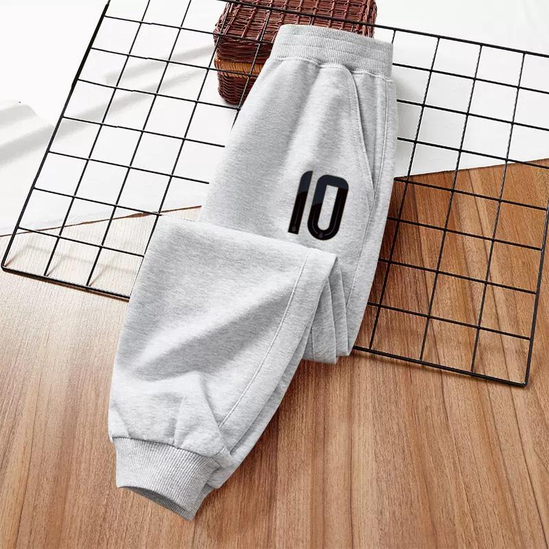 Children Football Number Trousers Boys Spring and Autumn Long Pants Elastic Band Sports Pants 7-10T