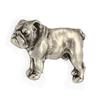 Bulldog, English Bulldog, British Bulldog I  - Silver-plated dog brooch, elegant pin, jacket lapel decoration by Art-Dog brand