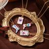 Printed Necklace Copper Gold Plated Moon Butterfly Cow Colorful Vintage Dopamine Jewelry