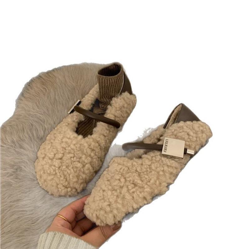 Mao Mao shoes women's autumn and winter new gentle word with Doudou shoes pregnant women flat Mary Jane single shoes