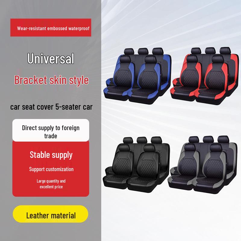 Coprisedile Auto Universale in Ecopelle Resistente all'Usura per Tutte le Stagioni a Cinque Posti