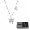 Necklace Silver Chain Pendant 925 Butterfly Pendant Butterflies Crystals