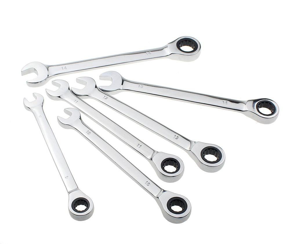 12PCS/Set Multifunctional Wrench Fixed Ratchet Quick Wrench Set Hardware Kit 72 Teeth 180 Degree Rotation