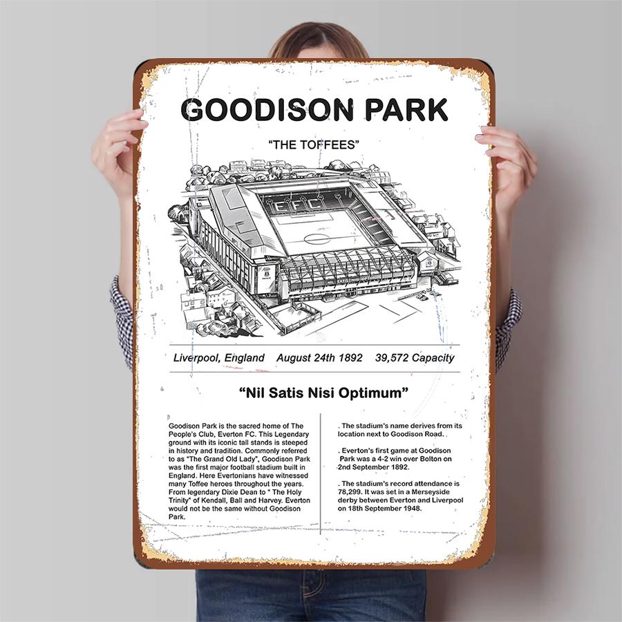 Goodison Park Everton FC Stadium Metal Wall Art Decor Liverpool England Football Fan Gift