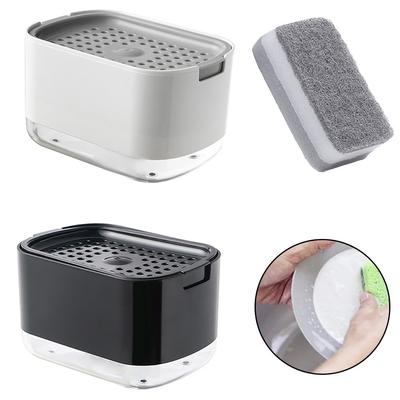 Kitchen Soap Box Liquid Dispensing Box Liquid Soap Pump Box With Sponge Holder