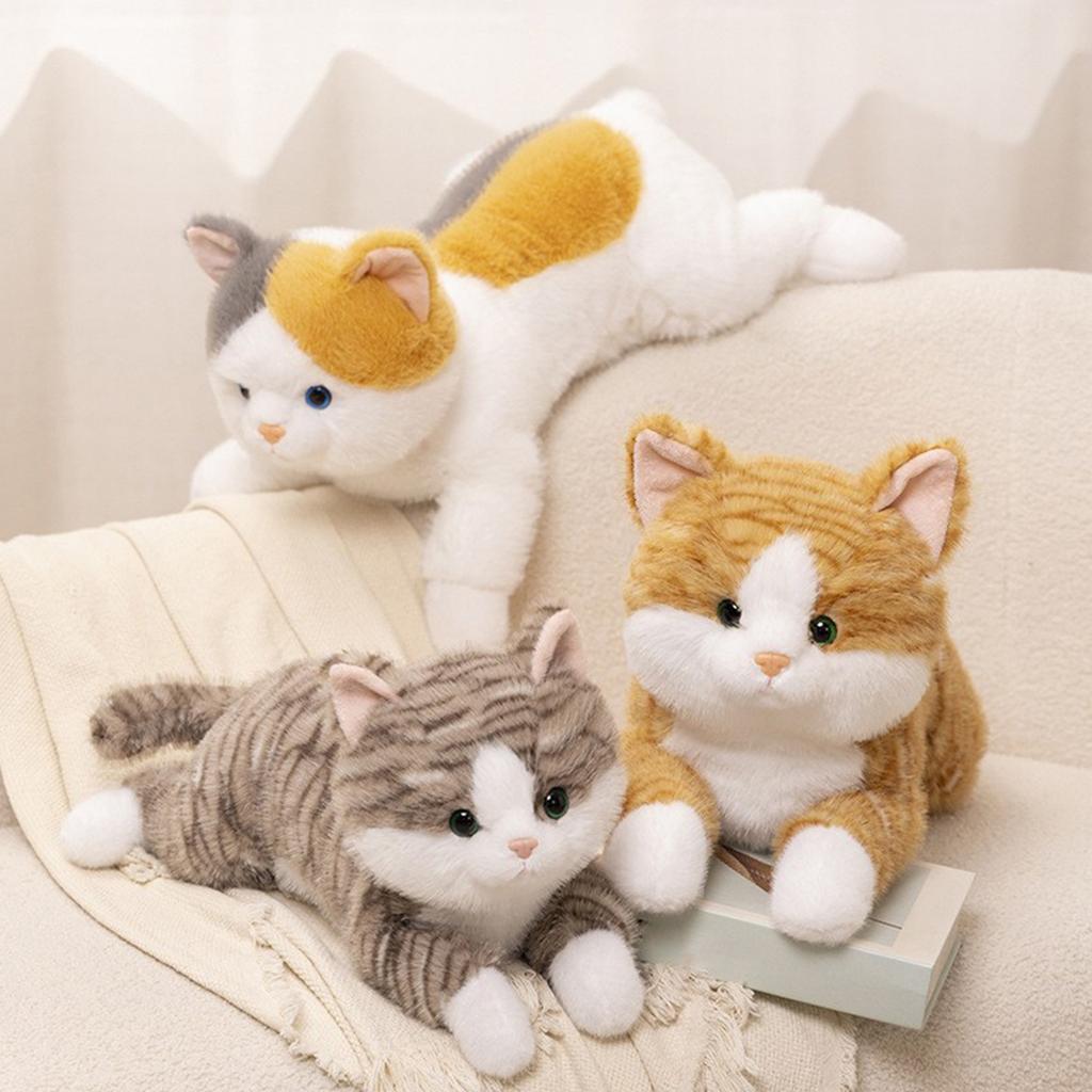 Simulated Striped Cat Plush Toy,Soothing Dolls,Children's  Doll Birthday Gift,1pc,