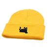 Cute Knit Beanies Embroidery Knit Cap Casual Embroidered Cat Knitted Hat  Winter