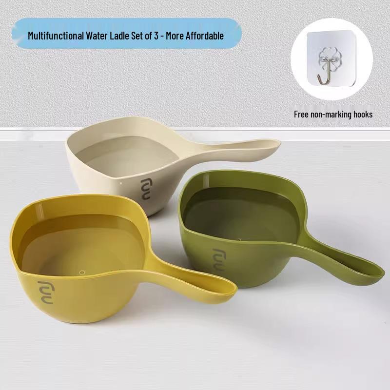 

Премиальный легкий ковш для дрифта для детей - Многоцелевой совок для полива и ложка для шампуня, Прочная пластиковая конструкция для домашнего и кухонного использования 3 colors: White, Yellow, Green + Hook