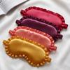 Silk Material Silk Ruffle Sleep Eye Mask Soft Texture Eye Protection Mask  Travel Use