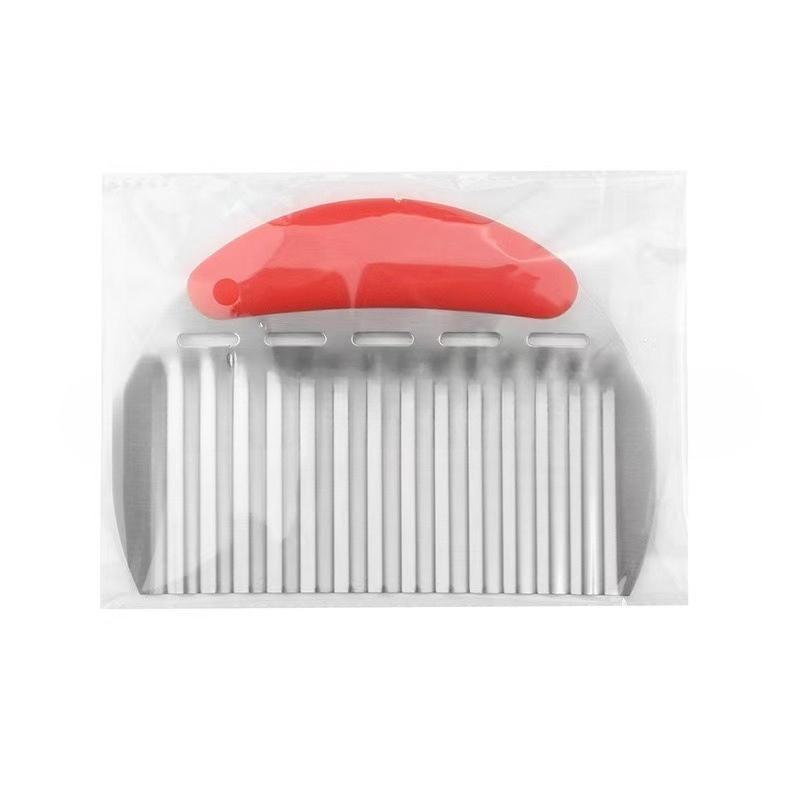 Half-round Potato Cut - Stainless Steel Potato Cut - Potato Cut - Potato Chips Cut - Wave Cutting Knife Vegetable Cutter - Potato Slices красный