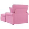 Pink Fabric Chaise Lounge with Rocker and Cushions (3 pcs)