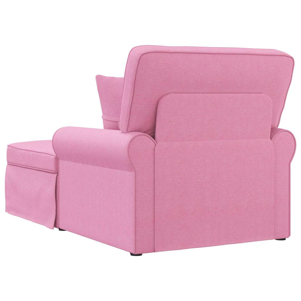 Pink Fabric Chaise Lounge with Rocker and Cushions (3 pcs)
