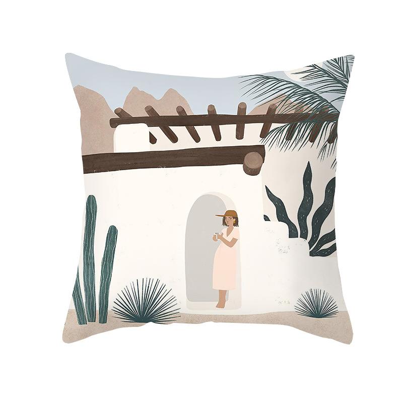 Modern Minimalist Artistic Style Throw Pillow Covers With Short Plush Printed Fabric For Home Living Room Sofa Cushion Cover