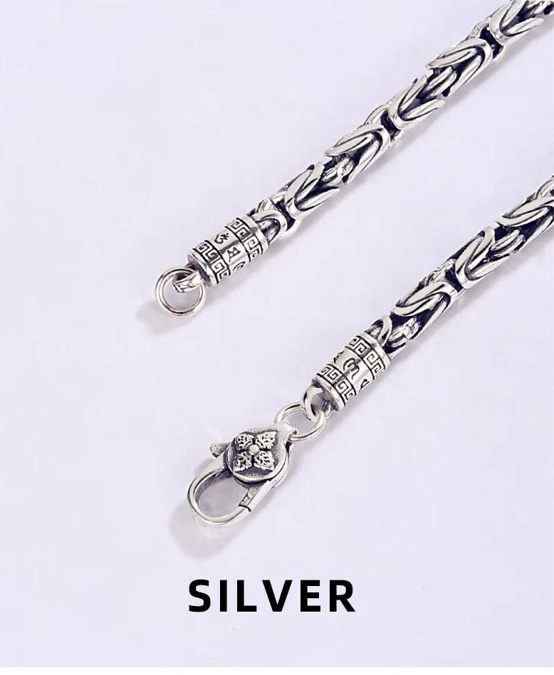 Great Sale S925 silver Bracelet 6MM Vintage Personality Men's and Women's Bracelet Fashion Trend Jewelry Gifts