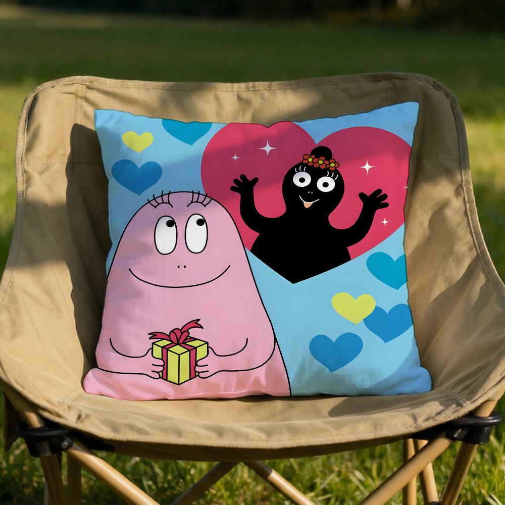 Cartoon BBarbapapa Cushion Cover Soft Reversible  Durable Pillow Cover  MultiScene Use for Home  Car Daily Comfort