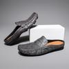 Marken Slipper Sommer Slipper Halbschuhe für Herren Leder Hausschuhe Lässig Atmungsaktiv Bequem Slipper Mokassins Braun Schwarz