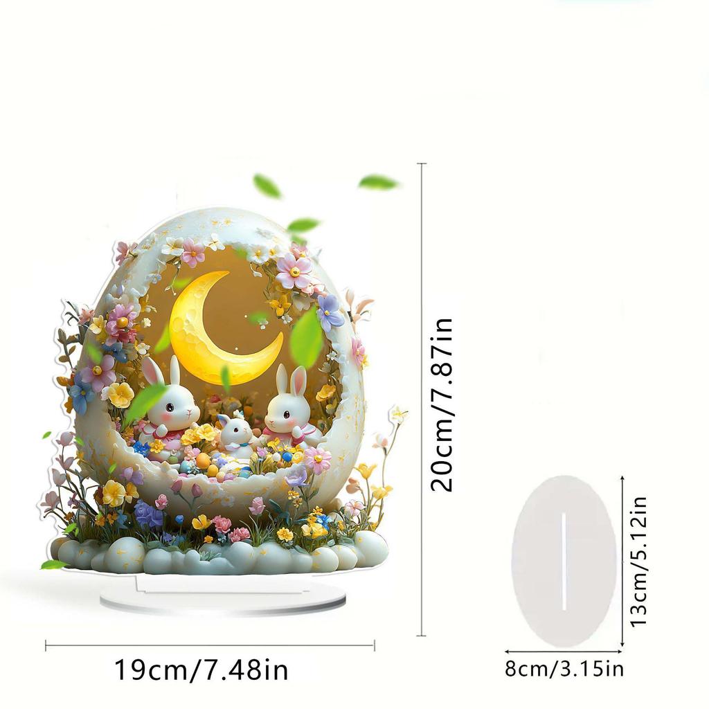 2d Flat Easter Eggs Cute Bunny Acrylic Table Top Decorations Wear Decorations Small Christmas Ornament