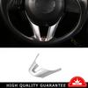 Fit For Mazda 3 Axela 2014-2016 Silver ABS Steering Wheel U Type Cover Trim 1pcs