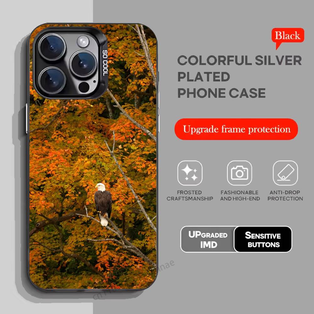 Eagle Cool Animal Phone Case For iPhone 17,16,15,14,13,12,11,Pro,Max,Plus,Mini,X,XS,XR,8,S,SE Soft Black Case