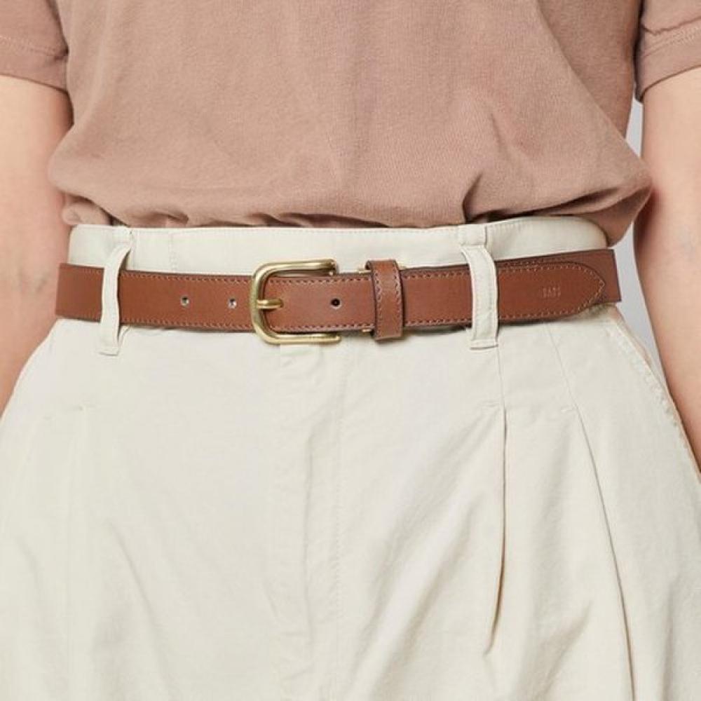 DakS Brown Slim Matte Buckle Cowhide Women S Belt Single option