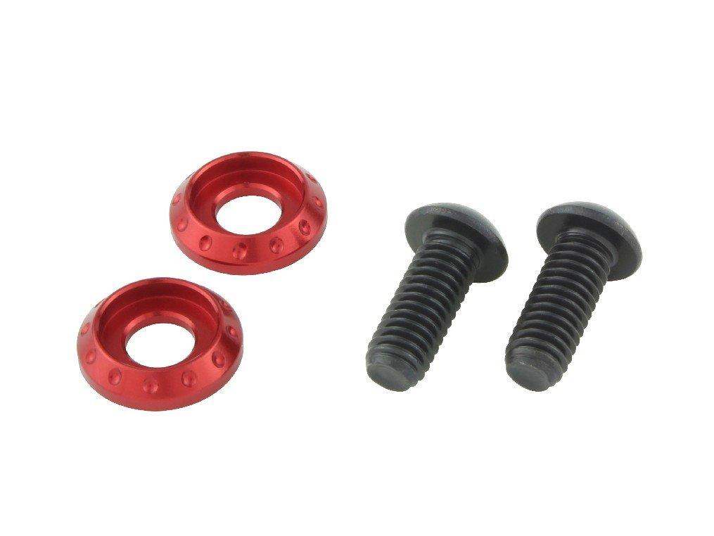 POSH FAITH Motorcycle Supplies Machined License Plate Holder Set Red красный