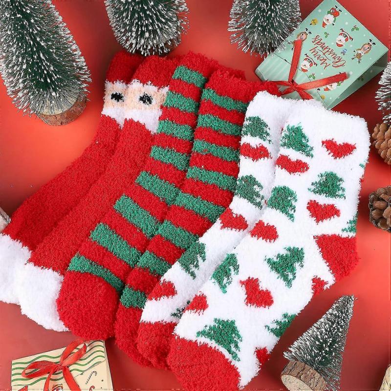 3 Pairs Of Holiday Cozy Socks Cute And Fluffy Winter Stocking Fillers (unisex)