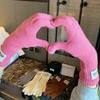 Warm Lining Full Finger Knitted Gloves One Size Faux Cashmere Gloves  For Students