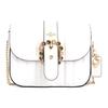 Gemma 18 Line Quilted Lambskin And Cowhide Leather Crossbody Shoulder Bag Small Women Bags Chalk-White C5116-IMCHK