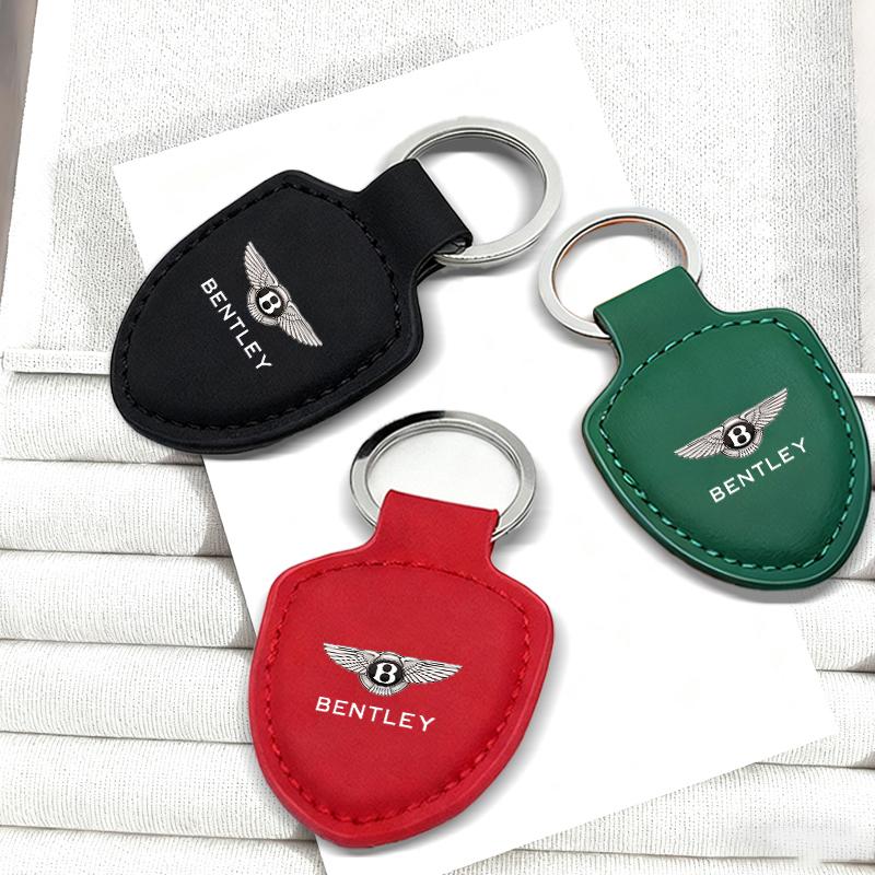 Leather Car Colorful  Keychain Ring Decoration Gifts for New Bentley Flying Spur Continental GT Bentayga Mulsanne Accessories