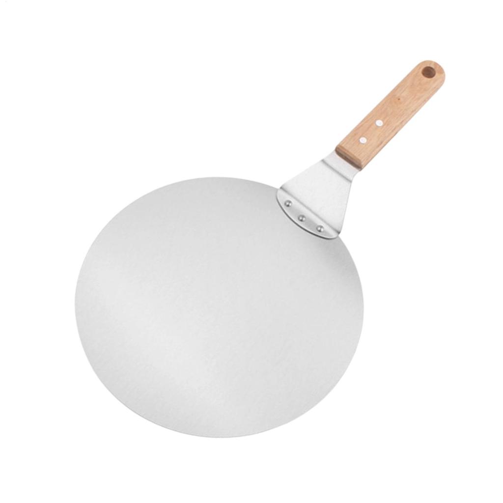 Pizza Shovel Pastry Tools Pizza Peel Round Stainless Steel Non-stick Pizza Paddle Spatula With  Wooden Handle Baking Pizza Peel