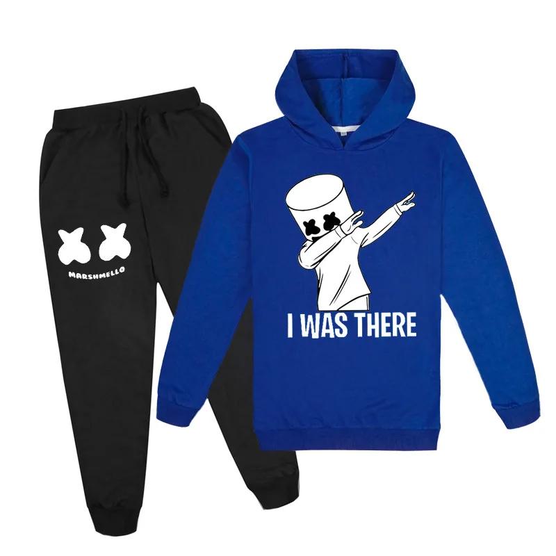 Fashion Dj Marshmellow Children's Hoodie Kids 2Pcs Spring Autumn Sweaters+Pants Sets Boys And Girls Tracksuit Clothes