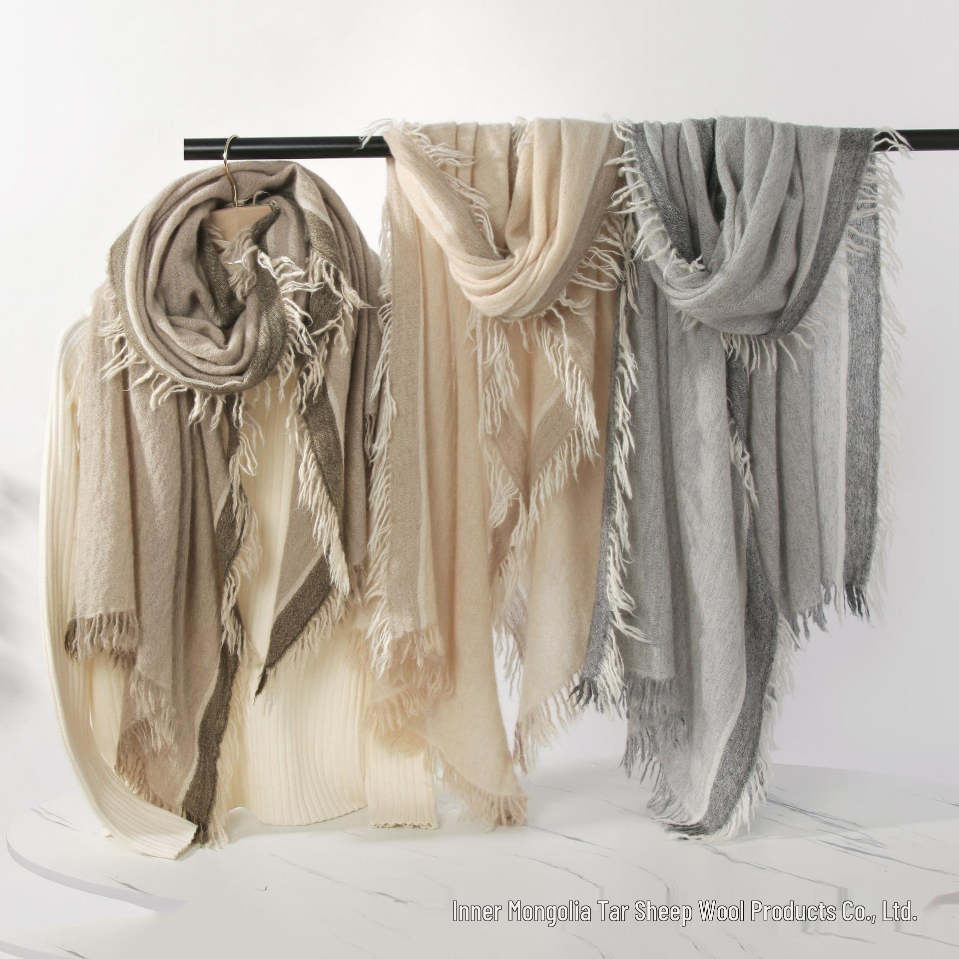 100% Pure Cashmere Knit Scarf: Women s Fashionable Warm Winter Shawl 75x190 cm серый