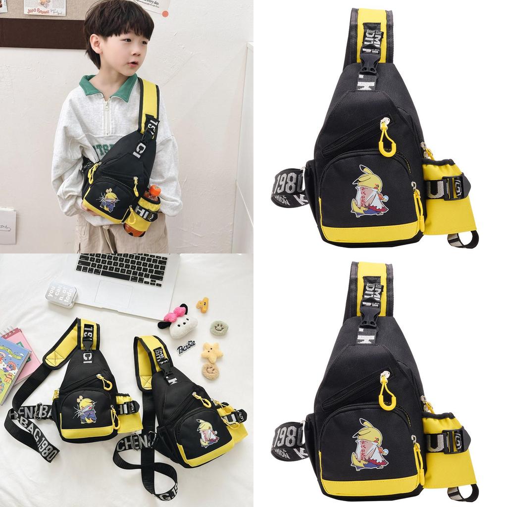 Borsa da petto Pokemon Fulmine per bambini in nylon traspirante per uso quotidiano