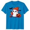 Halloween TShirt Ghost Pumpkin Iced Coffee Spooky Graphic Adults Kids Tee