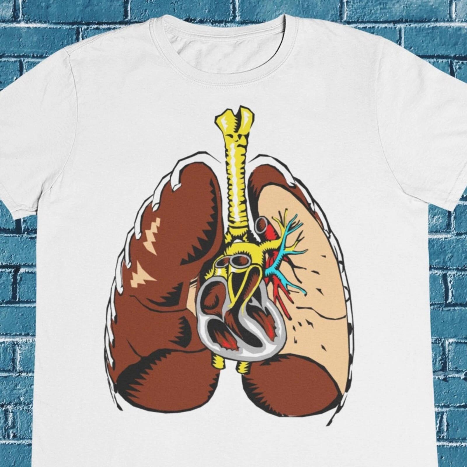 Men s and Women s T-shirts Lungs Medical Drawing T shirt - Real Lungs Drawing - Medical T shirt XXXL