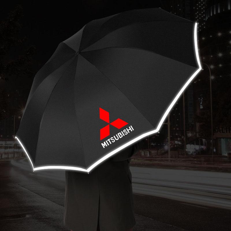 Fully Automatic UV Umbrella With LED for Mitsubishi Pajero Sport Eclipse Cross L200 Colt Delica Ralliart Triton Car Accessories
