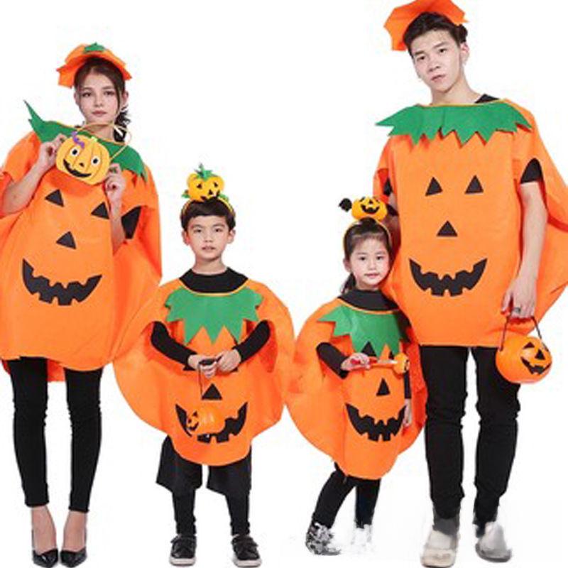 Halloween Costumes: Pumpkin-themed Attire for Adults & Kids with Makeup, Hats & Show Clothes