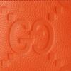 Gucci GG Embossed Orange Grained Leather Bi-fold Wallet For Unisex Luxury Daily Use