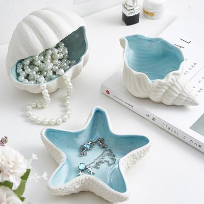 Cute Jewelry Display Tray Creative Conch Storage Plate Starfish Shell Storage Tray  Christmas Gift