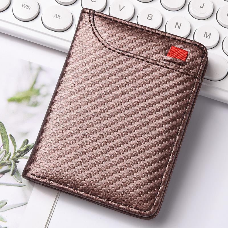 Мужской вертикальный кошелек из углеродного волокна – зажим для купюр и слоты для карт, Кросс-бордер кожаный дизайн