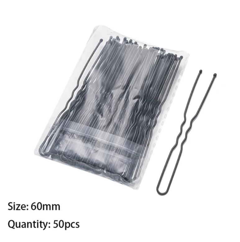 50PCS U Shaped Alloy Hairpins Waved Hair Clips Metal Black Bobby Pins Barrettes Bridal Hairstyle Tools Hairpin  Gifts