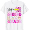 First Day of School 2nd Grade Hello Second Grade Girl Bow T-Shirt