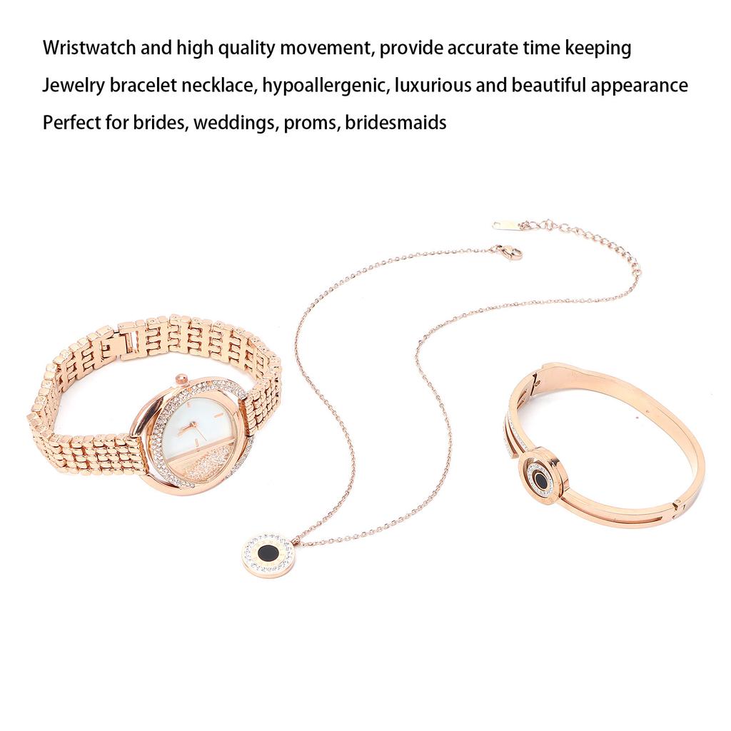 Business   Women Watch Bracelet Necklace Set Anniversary Birthday Gift Jewelry Set