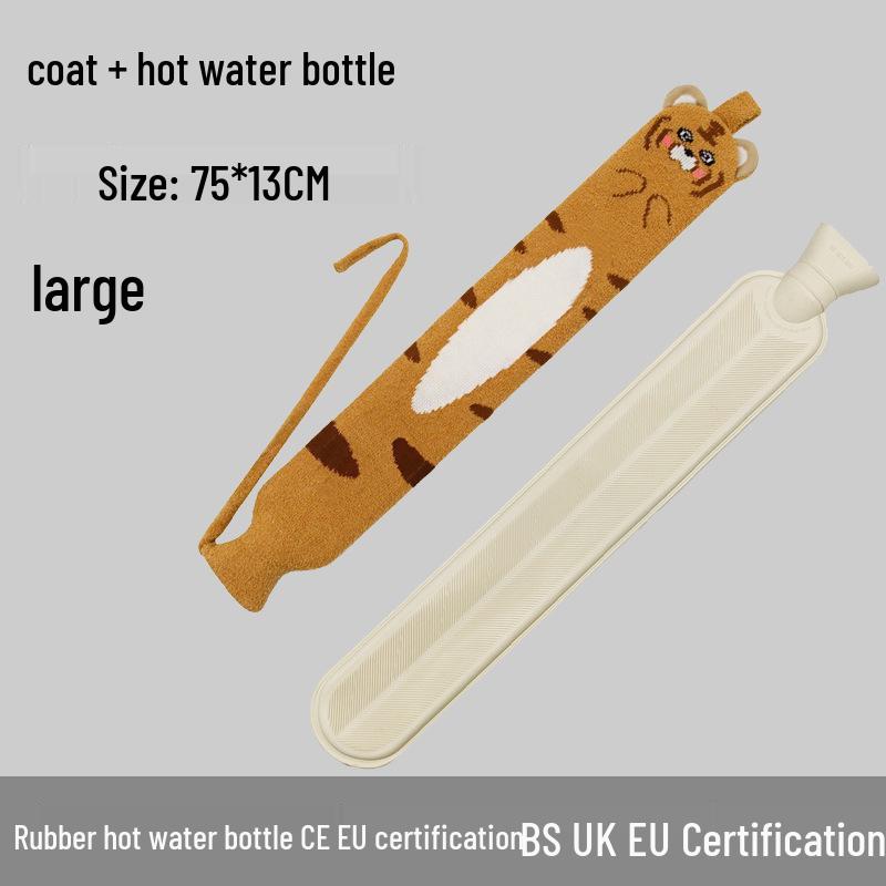 Explosion-Proof Hot Water Bottle: Rubber Design for Stomach and Feet, Long-Lasting Warmth