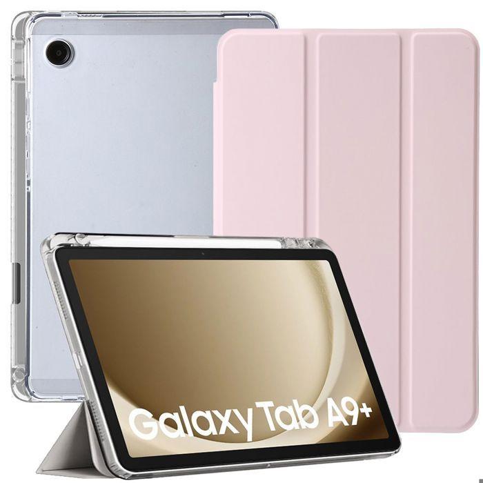 Coque de Protection - BOOLING - Samsung Galaxy Tab A9 Plus - Antichoc - Rose - Emplacement Stylet