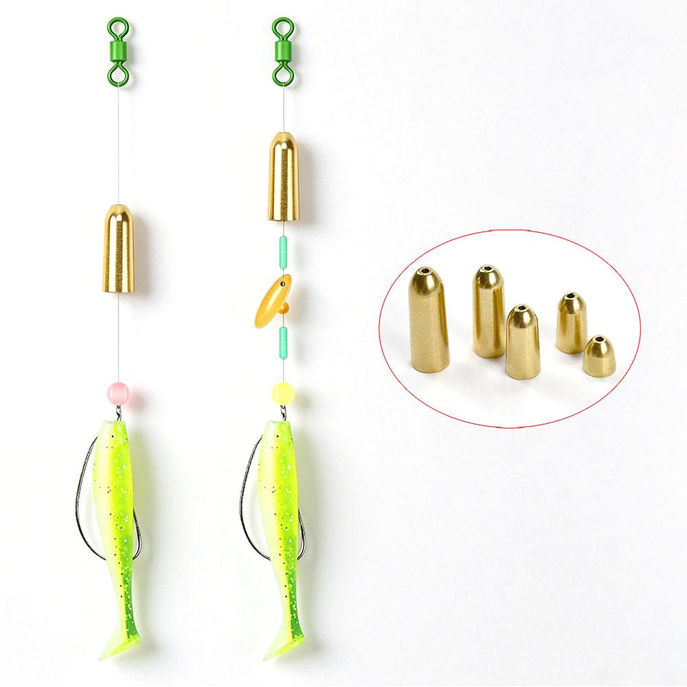MNFT 15Pcs Brass Bullet Sinkers 1.8-10g Weights Texas Rig Carolina Rig Fishing Tackle Accessories for Bass Fishing