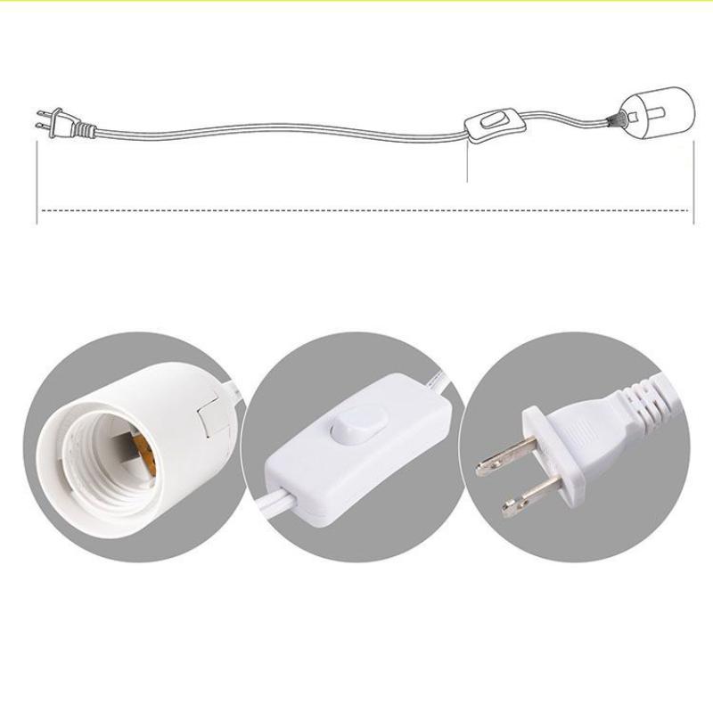 Lamp Base Holder Power Cord Cable 1.8m E27 EU Hanging Pendant LED Light Fixture Lamp Bulbs Socket Cord Adapters With Switch 220V