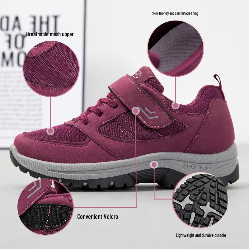 2025 Autumn Velcro Walking Shoes for Middle-aged & Elderly Women - Comfortable Sports Style